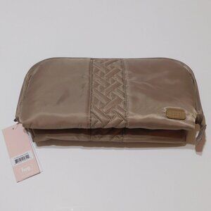 Lug Flash Sand Taupe Multi Compartment Cosmetic Make Up Travel Zip Organizer Bag